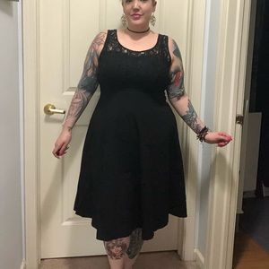 Black lace skater dress torrid 14
